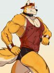 2026 5_fingers abs absurd_res anthro areola arm_scar athletic_wear baseball_cap biceps big_muscles big_pecs biped black_areola black_bottomwear black_clothing black_collar black_eyebrows black_eyes black_gym_shorts black_nipples black_nose black_shorts blonde_hair blue_background blush bodily_fluids bottomwear butt canid canine canis cheek_tuft chest_tuft clothed clothed_anthro clothed_male clothing collar cooper_krager deltoids digital_media_(artwork) earbuds electronics emanata eyebrows facial_scar facial_tuft fingers fist flash_emanata forearm_muscles fully_clothed fully_clothed_anthro fully_clothed_male fur glistening glistening_bottomwear glistening_clothing glistening_shorts gradient_background grin grinning_at_viewer guide_lines gym_bottomwear gym_shorts hair hat headgear headphones headwear hi_res holding_music_player jogging looking_at_viewer male mammal multicolored_body multicolored_fur muscular muscular_anthro muscular_arms muscular_male music_player nervous nervous_smile nipples pecs portable_music_player portrait pupils purtropos red_baseball_cap red_clothing red_hat red_headwear red_scar red_shirt red_tank_top red_topwear red_wristband remember_the_flowers scar sheepish_grin shirt shorts signature simple_background sketch smile smiling_at_viewer solo sweat sweatdrop sweaty_clothing sweaty_tank_top sweaty_topwear tail tan_body tan_fur tan_inner_ear tan_tail tank_top teeth thick_thighs three-quarter_portrait three-quarter_view tight_clothing topwear translucent translucent_clothing translucent_shirt translucent_tank_top translucent_topwear triceps tuft two_tone_body two_tone_fur two_tone_tail two_tone_wristband wearing_collar white_pupils white_wristband wolf wristband yellow_background yellow_body yellow_ears yellow_fur yellow_tail