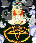 2014 4chan_anon aliasing ambiguous_anthro ambiguous_gender anthro binary_drawing biped braixen canid cemetery cloud cofagrigus detailed_background digital_drawing_(artwork) digital_media_(artwork) dipstick_tail duo_focus eyelashes eyes_closed front_view frown full-length_portrait generation_5_pokemon generation_6_pokemon group kneeling litwick mammal markings moon nintendo occult_symbol outside pawpads pentagram pink_pawpads pokemon pokemon_(species) portrait ritual smile snout stick symbol tail tail_markings