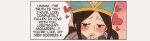  1girl brown_hair commentary english_text fairy_tail hat heart lips red_eyes rusky sidelocks speech_bubble thick_lips twintails 
