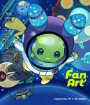  :3 black_eyes closed_eyes closed_mouth commentary_request cosmog elgyem ferrothorn gigantamax_orbeetle helmet highres long_sleeves lunatone meltan no_humans orbeetle outdoors pikachu pikachu_tail_(female) planet pokemon pokemon_(creature) pokemon_focus smile space space_helmet spheal star_(sky) tsuruba_(tsu41014812) watermark 