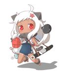  :3 ahoge alternate_costume alternate_skin_color cosplay food hair_ornament horns innertube kantai_collection long_hair looking_at_viewer makizushi mittens northern_ocean_hime one-piece_tan red_eyes ro-500_(kantai_collection) ro-500_(kantai_collection)_(cosplay) school_swimsuit shinkaisei-kan short_eyebrows solo sushi sweatdrop swimsuit tan tanline white_hair yaosera 