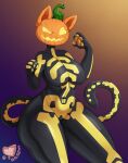 big_butt bone butt clothing costume epic_games female food fortnite fruit halloween halloween_costume hi_res holidays human humanoid itzkeithdioo latex latex_clothing mammal paws plant pumpkin solo spice_(fortnite) tail thick_thighs wide_hips