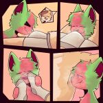 >_< 1:1 absurd_res ambiguous_gender anthro armpit_sniffing bedroom_eyes clothed clothing comic creatureisfeatured crotch_sniffing domestic_cat duo eyes_closed feet felid feline felis foot_fetish foot_focus foot_on_face foot_sniffing footwear green_body hi_res looking_pleasured male male/ambiguous mammal multiple_scenes musk musky_armpit musky_feet narrowed_eyes open_mouth pink_body seductive sniffing sniffing_clothes socks tan_body tongue tongue_out underwear underwear_sniffing