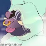 1:1 2026 absurd_res ambiguous_gender american_opossum animal_genitalia anthro balls blep bodily_fluids dragon duo facial_piercing fur genital_fluids genitals hi_res horn hybrid male male/ambiguous mammal marsupial mivomore mythological_creature mythological_scalie mythology nose_piercing piercing precum scalie septum_piercing sheath sheath_vore tongue tongue_out vore