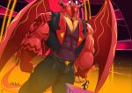 anthro big_muscles hellaverse helluva_boss hi_res huge_muscles male muscular muscular_anthro muscular_male satan_(helluva_boss) shinobiya standing