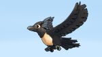  alternate_color alternate_shiny_pokemon bird blue_background blue_sky crow day flying from_side highres ho-oh no_humans outdoors planeyboys pokemon pokemon_(creature) simple_background sky solo 