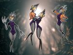 alternate_species android arthropod atomic_heart claws clothing cogwork_dancer crossover crown dancing digital_drawing_(artwork) digital_media_(artwork) duo featureless_face female female/female headgear hi_res hollow_knight:_silksong hollow_knight_(franchise) hug humanoid jacket left_(atomic_heart) machine metal metal_claws metal_hair purple_body right_(atomic_heart) robot screencap screencap_background small_waist spacemaxmarine team_cherry thin_calves topwear wide_hips