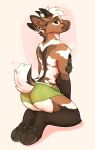 2026 2_horns anthro biped black_horn blep bovid boxer_briefs briefs brown_body brown_eyes brown_fur butt caprine clothed clothing cloven_hooves digital_media_(artwork) ear_piercing fingers full-length_portrait fur goat green_clothing green_underwear hair hand_on_arm hi_res hooves horizontal_pupils horn inner_ear_fluff kitakettu_(artist) kneeling looking_at_viewer looking_back looking_back_at_viewer male male_anthro mammal markings mouth_closed multicolored_body multicolored_fur partially_clothed piercing portrait pupils ring_piercing short_hair signature simple_background smile solo tail tongue tongue_out topless tuft underwear underwear_only unguligrade white_body white_fur white_hair yellow_eyes