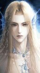  blonde_hair breasts character_request closed_mouth copyright_request hair_ornament highres large_breasts long_hair looking_at_viewer non-web_source simple_background solo source_request white_background xiaoye_yong_dongji_guzhang_zhong 