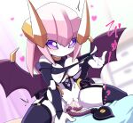  1boy 1girl black_shirt black_skirt breasts censored clothed_sex commentary_request crop_top cum cum_in_pussy cum_overflow demon_girl demon_horns demon_tail demon_wings girl_on_top heart heart-shaped_pupils hetero horns humanoid_robot large_breasts lilymare long_hair long_sleeves medarot medarot_s mosaic_censoring motion_lines nipples no_mouth nollety pink_hair pov pov_crotch prehensile_tail purple_eyes purple_tail purple_wings robot robot_girl sex shirt showgirl_skirt skirt solo_focus sound_effects symbol-shaped_pupils tail tail_wrap tailjob torn_clothes torn_shirt unaligned_breasts vaginal wings yellow_horns 