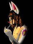 andromorph anthro bat big_ears cigarette dark dark_hair ears_up fur hi_res intersex lighter mammal nipples red_eyes sad shock_trooper_(artist) solo tattoo virgil_(shock_trooper) white_body white_fur