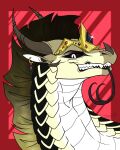 2025 ambiguous_gender blister_(wof) crown dragon ear_piercing ear_ring european_mythology facial_horn feral headgear hi_res horn looking_at_viewer mythological_creature mythological_scalie mythology nose_horn piercing ring_piercing sandwing_(wof) scales scalie scarlet_fennec sharp_teeth solo teeth tiara tongue tongue_out western_dragon wings_of_fire