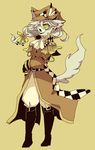  anthro boots cat feline female fur green_eyes grey_fur grey_hair hair kemono mammal molasses_(artist) pirate pirate_hat solo 