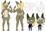  blonde_hair blue_eyes female fingerless_gloves flat_chested gloves hair hat headband hoodie ittybittybritty lagomorph mammal model_sheet ponytail rabbit scar 