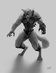  anthro armor armored canine cyborg digitigrade machine male mammal mechanical pvproject sharp_teeth solo teeth were werewolf wolf 