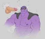  balls bigger_version_at_the_source cape disney evil_manta_(character) facial_hair gay king_triton lo357 male muscles mustache old_man penis purple_skin the_little_mermaid underwater vein water 