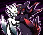  2014 alternate_color anthro bent_over black_eyes black_sclera blood breast_grab breast_squish breasts ear_piercing female feral gengar group hair latiar latios legendary_pok&eacute;mon lesbian looking_at_viewer male mega_evolution mega_gengar multiple_eyes navel nintendo nosebleed nude open_mouth piercing pok&eacute;mon pok&eacute;morph purple_hair purple_skin red_sclera shiny_pok&eacute;mon size_difference smile teeth tongue tongue_out video_games white_hair white_skin yellow_sclera 