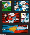 ambiguous_gender anthro braixen dialogue eeveelution feral fight glaceon group human male mammal nintendo pok&eacute;mon red-tail video_games 