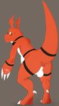  anus balls bandai butt cyancoyote digimon guilmon looking_at_viewer looking_back male raised_tail rear_view scalie solo 