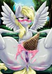  anus blush clitoral_hood clitoris derpy_hooves_(mlp) dimwitdog equine female feral flat_chested food friendship_is_magic hair ice_cream mammal my_little_pony nude pegasus presenting presenting_pussy purple_pussy pussy solo spread_legs spreading wings 