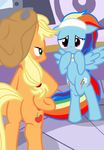  applejack_(mlp) blush comic comic_cover cover_art cowboy_hat cutie_mark digital_media_(artwork) duo edit equine female friendship_is_magic hat headband horse lesbian mammal my_little_pony pegasus pony pyruvate rainbow_dash_(mlp) spa wings 