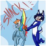  anthro duo equine female feral friendship_is_magic heyitshappydoodles horse male mammal my_little_pony pony rainbow_dash_(mlp) spanking 
