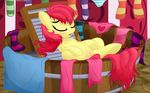  absurd_res apple_bloom_(mlp) bath blush clothing cub equine eyes_closed female feral friendship_is_magic hair hi_res horse junglepony mammal my_little_pony panties pony pussy red_hair socks solo underwear water wet yellow_body young 