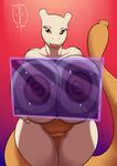  2014 alternate_color anthro areola barrier big_areola big_breasts big_nipples breasts female freckles_(artist) huge_breasts hyper hyper_breasts legendary_pok&eacute;mon looking_at_viewer mewtwo nintendo nipples nude orange_eyes pok&eacute;mon pussy solo standing video_games wide_hips 