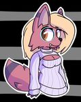  anthro blonde_hair breasts canine cute female fluffy_tail fox hair keyhole_turtleneck large_eyes mammal neonlink solo sweater wolf 
