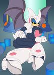  bat black_sclera breasts female high_heels looking_at_viewer machine mammal mechanical mega_man_(series) no_mouth robot rouge_the_bat rouge_woman sega solo sonic_(series) unknown_artist wings worlds_collide yellow_eyes 