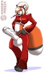  ash_crimson balls big_balls canine cigarette cigarette_holder clothed clothing cosplay cox fashion fox gideon girly hairband hands_on_hips hyper hyper_balls hyper_penis king_of_fighters lips male mammal penis solo 