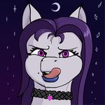  equine female foxfoxplz hair horse lipstick long_hair mammal moon night outside pony solo sparkles tongue tongue_out 