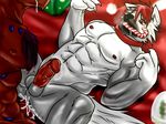 abs anthro biceps candy_cane canine christmas cum cumshot duo eurobeat fur gay hair holidays male mammal muscles nipples orgasm pecs penis red_eyes white_fur 