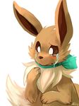  4_toes ambiguous_gender blush brown_eyes brown_fur canine crying eevee feral fur mammal nintendo open_mouth plain_background pok&eacute;mon sad scarf solo tears toes tuft video_games yassui 