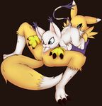  69 anthro anus bandai blue_eyes butt cunnilingus digimon duo female gatomon interspecies lesbian licking lying mcsadat oral plump_labia pussy pussy_juice renamon sex tongue tongue_out vaginal 