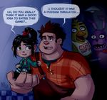  animatronic anthro bonnie_(fnaf) chica_(fnaf) crossover dialogue english_text female five_nights_at_freddy&#039;s group human machine male mammal mechanical mistrel-fox ralph_(wreck-it_ralph) robot text vanellope_von_schweetz video_games wreck-it_ralph young 