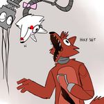  anthro canine english_text female five_nights_at_freddy&#039;s five_nights_at_freddy&#039;s_2 fox foxy_(fnaf) hook hook_hand humor lipstick machine male mammal mangle_(fnaf) mechanical olliealone robot text 