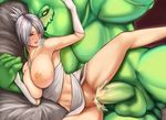  2014 balls big_dom_small_sub breasts cum duo female hair human league_of_legends male mammal navel nielsdejong nipples penetration penis pussy riven sex size_difference straight vaginal vaginal_penetration video_games white_hair zac 