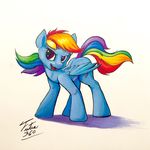  2014 equine female feral friendship_is_magic mammal my_little_pony pegasus rainbow_dash_(mlp) solo tsitra360 wings 