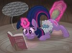  1trick book brush cutie_mark dialogue english_text equine female feral friendship_is_magic glowing hair hair_brush horn magic mammal multicolored_hair my_little_pony penetration purple_eyes purple_hair saddle solo sparkles text twilight_sparkle_(mlp) unicorn vaginal vaginal_penetration 