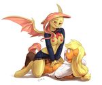  2014 anthro anthrofied applejack_(mlp) audrarius bat_pony bdsm blush bondage bound breasts clothed clothed_sex clothing cowgirl_position dickgirl duo equine fangs female flutterbat_(mlp) fluttershy_(mlp) friendship_is_magic horse intersex mammal membranous_wings my_little_pony nipples nude on_top panties penetration penis pony pussy red_eyes restrained sex shirt shirt_lift skirt spread_legs spreading straddling sweat underwear vaginal vaginal_penetration wings 