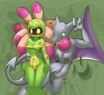  ? aerodactyl anthro bdsm bite blush bondage bound breasts censored cleavage clothed clothing cradily duo elpatrixf female green_eyes navel nintendo plant pok&eacute;mon video_games yellow_eyes 