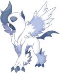  absol ambiguous_gender horn looking_at_viewer mega_absol mega_evolution nintendo pok&eacute;mon red_eyes solo video_games wings xxsteefylovexx 