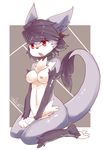  anthro blush breasts canine costom10 dog female kemono mammal nipples nude open_mouth solo 