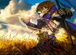  anthro cloak feline field leonin magic magic_the_gathering magic_user male mammal mathias_kollros official_art polearm power solo spell staff weapon 