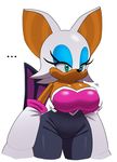  ... 2014 anthro bat big_breasts breasts cleavage clothed clothing digital_media_(artwork) female hi_res mammal no_mouth plain_background rouge_the_bat sega solo sonic_(series) sssonic2 white_background wings 