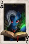  2014 amulet book card equine female feral fire friendship_is_magic hair horn horse long_hair looking_at_viewer mammal my_little_pony pony red_eyes smile trixie_(mlp) unicorn yakovlev-vad 