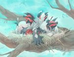  ambiguous_gender avian baby birth cute egg hatchling legendary_pok&eacute;mon nest nintendo open_mouth pok&eacute;mon tongue tree video_games yassui young yveltal 