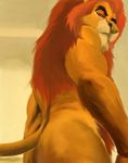  anthro butt disney eyebrows father feline king lion looking_back male mammal mane mufasa muscles parent royalty tarolyon the_lion_king tlk 