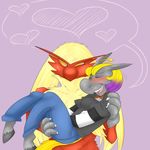  anthro avian blaziken blush dandy_donkey donkey duo equine female heyitshappydoodles hooves male mammal nintendo pok&eacute;mon video_games 